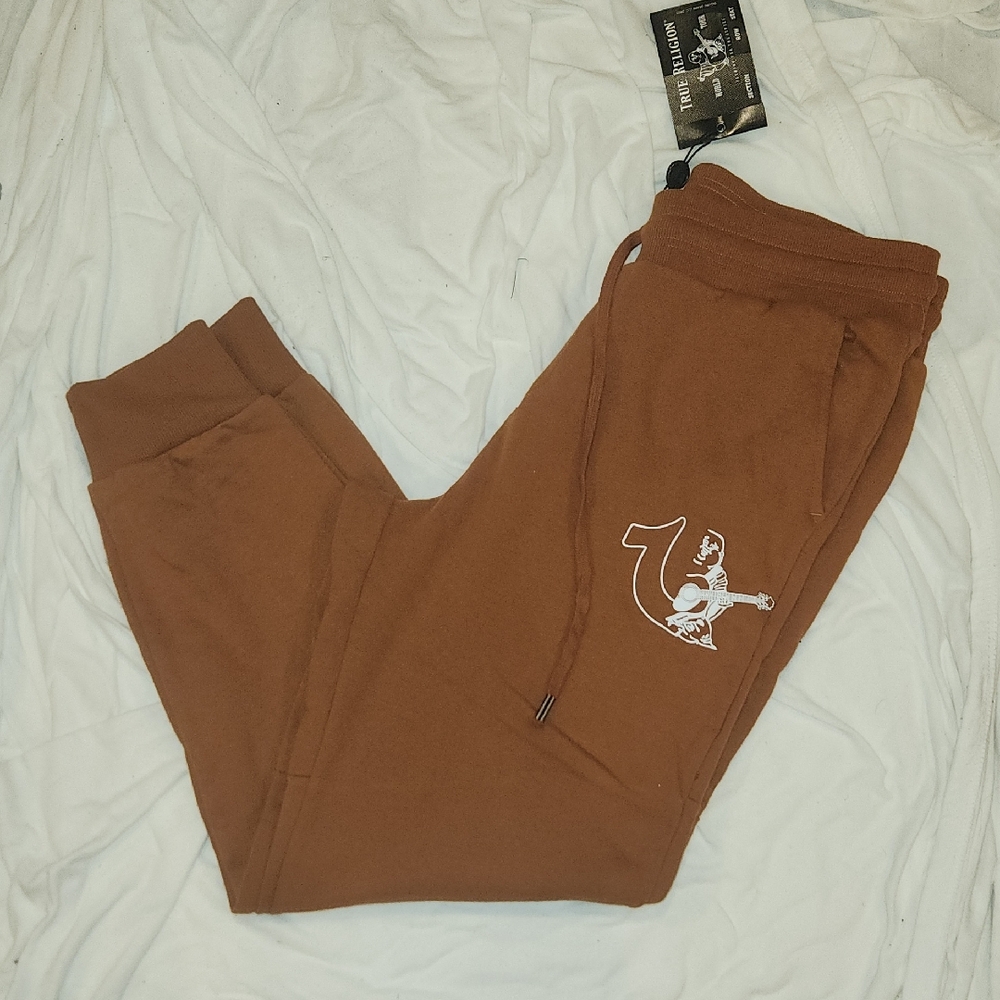 True Religion Men's Brown Jogger Pants.  Size XL.  NWT